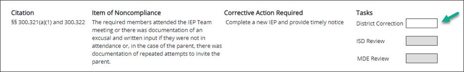 SLCAP Form District Correction box