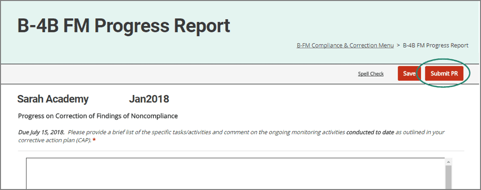 Submit Progress Report