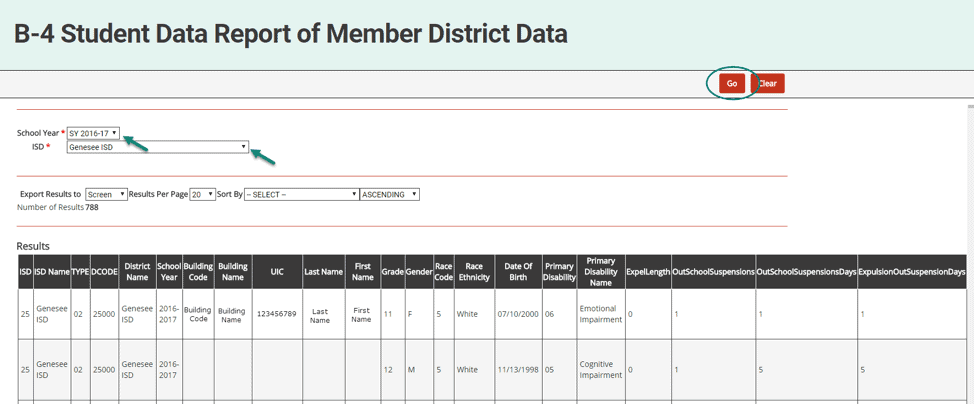 This report offers an ISD-wide view of all member districts at the student level, the number of students with IEPs at each separated by race, the number of suspension and expulsion incidents, and the associated risk for each school year.