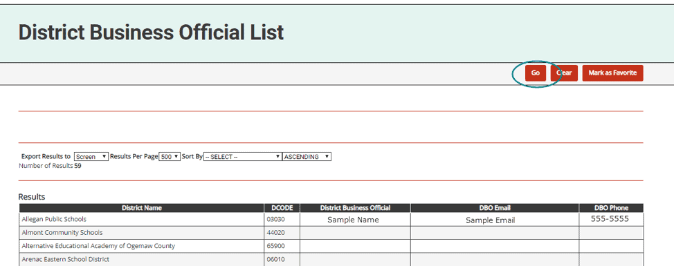 2. Click on the report title, District Business Officials, to see a full list of these individuals in your ISD