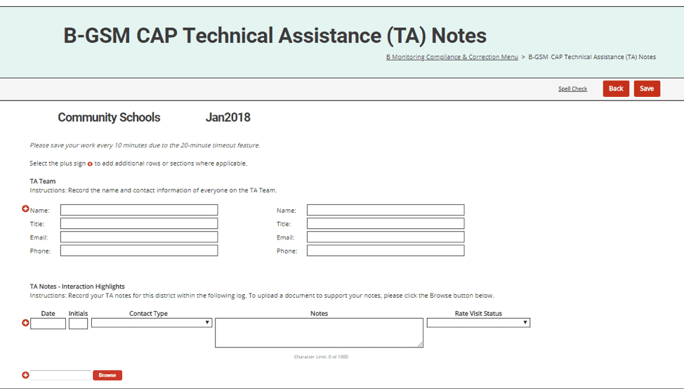 Upload the newly revised procedures to the TA Notes page using the Browse button.