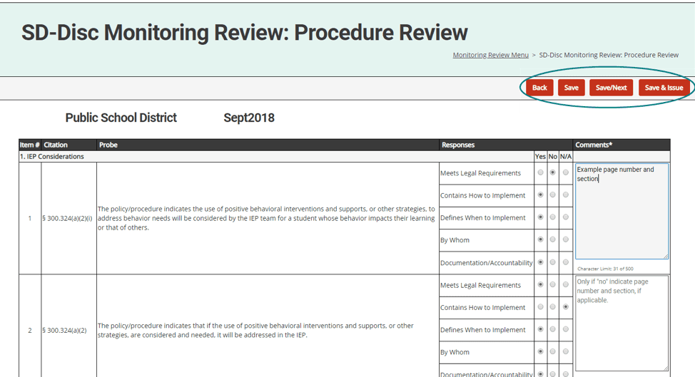 Click Save and Issue on either the Procedure Review form or the SRR. Both forms must be complete to proceed.