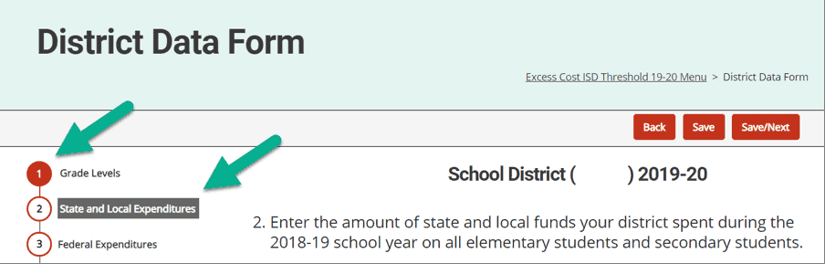 district data form