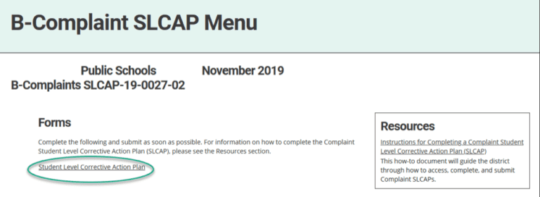 How to Complete State Complaint SLCAPs For Districts - Catamaran ...
