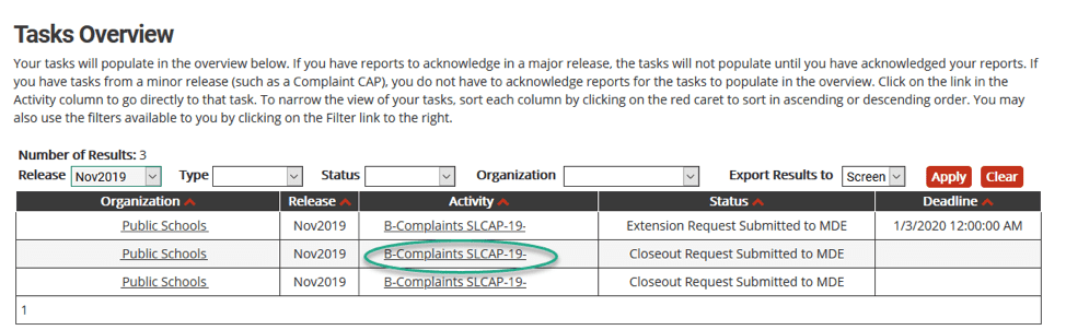 Tasks Overview