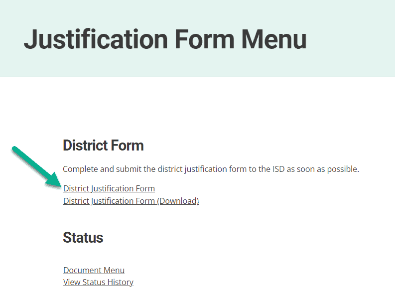 district form menu