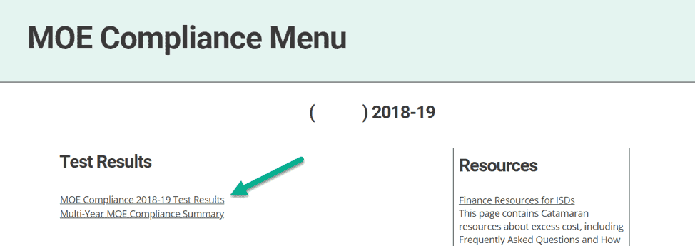 moe compliance menu