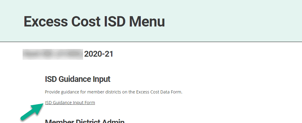 ISD Guidance Input Form link