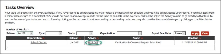 Tasks Overview