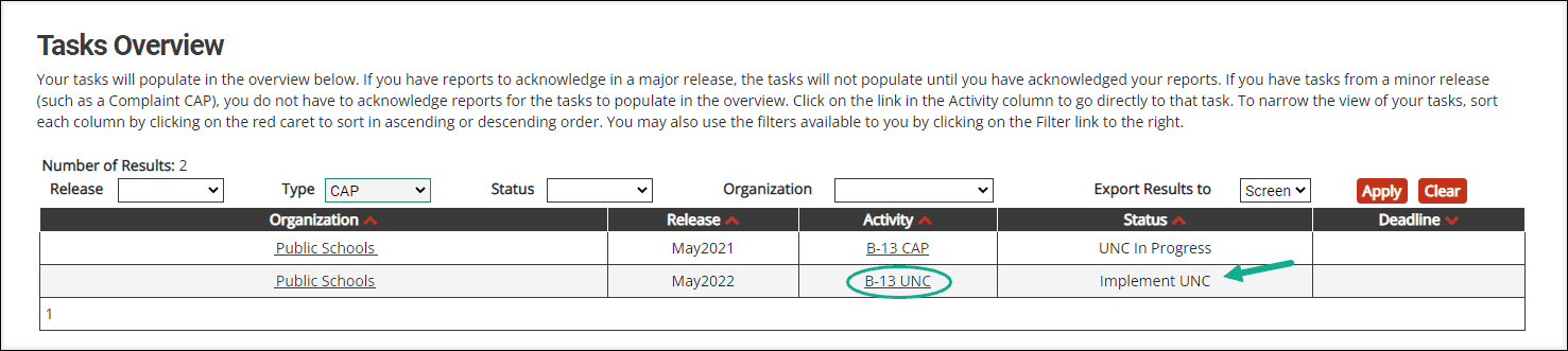 Tasks Overview-Implement UNC