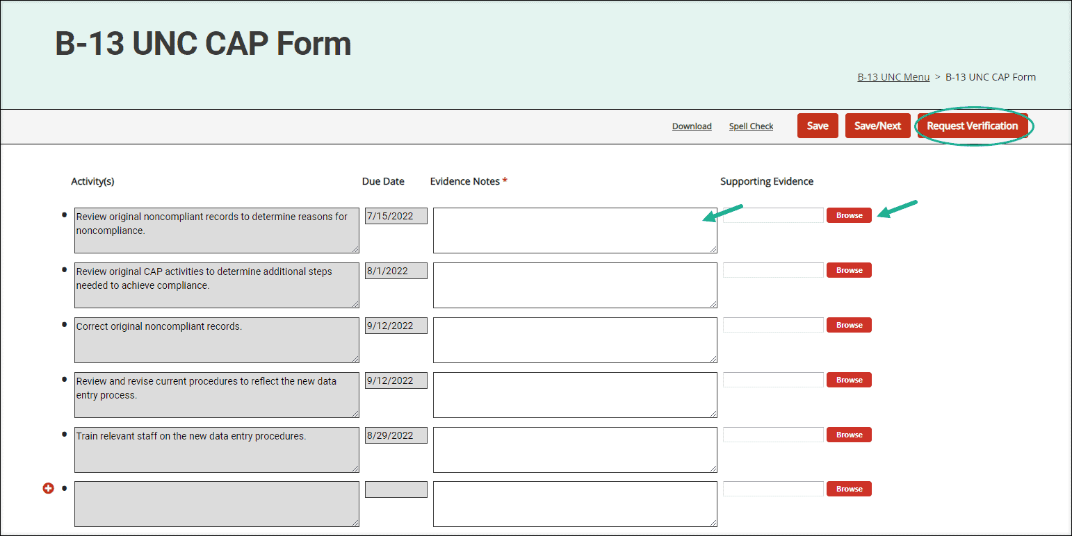 B-13 CAP UNC Form