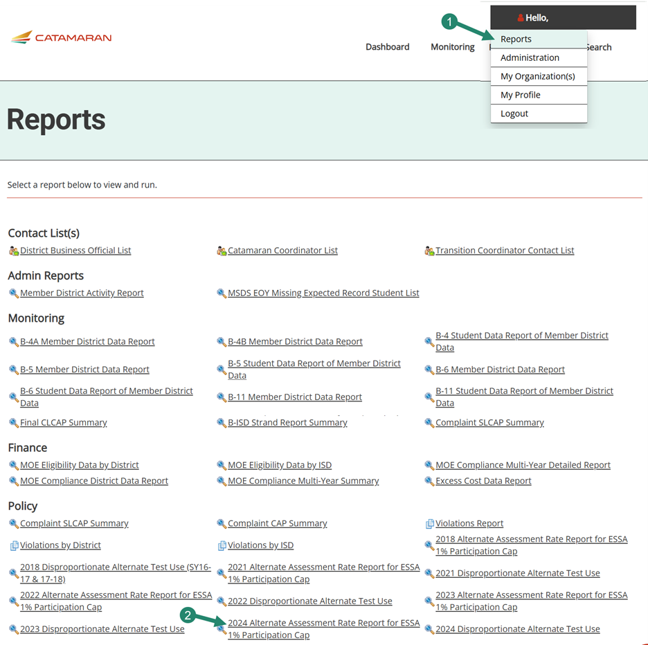 Link towards the 2024 Alternate Assessment Rate Report for ESSA 1% Participation Cap report.