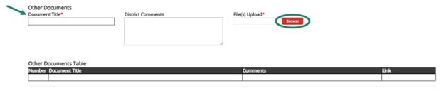 Bottom half of the Complaint District Response page, with emphasis on the Other Documents section.