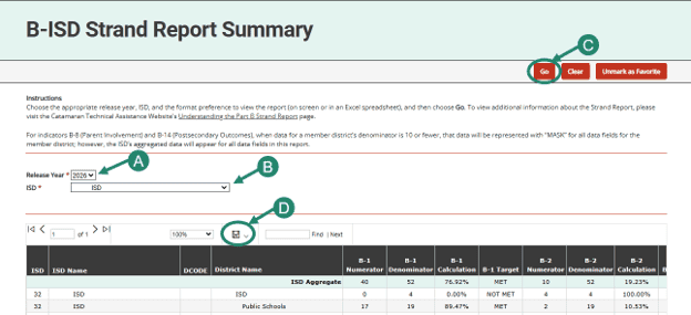 Steps how to export the B-ISD Strand Report Summary