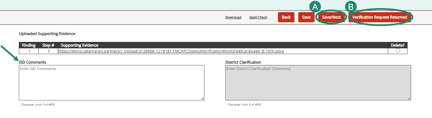 ISD Comments and buttons emphasized
